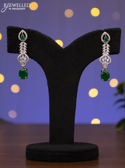 Zircon necklace with emerald and cz stones