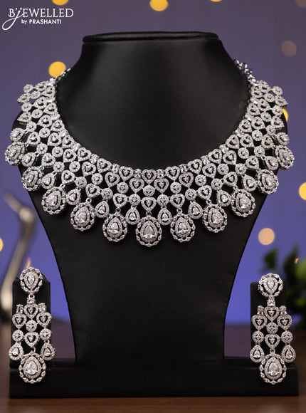 Zircon necklace with cz stones