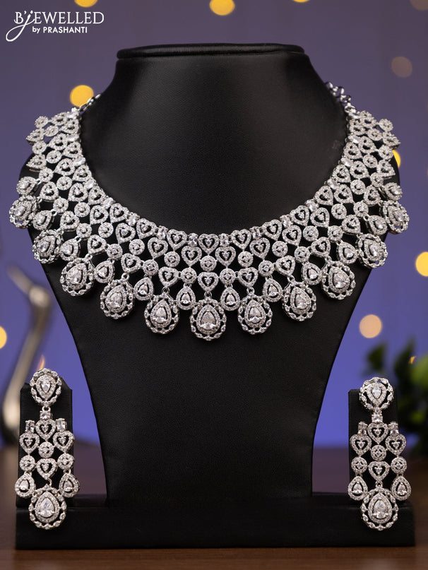 Zircon necklace with cz stones