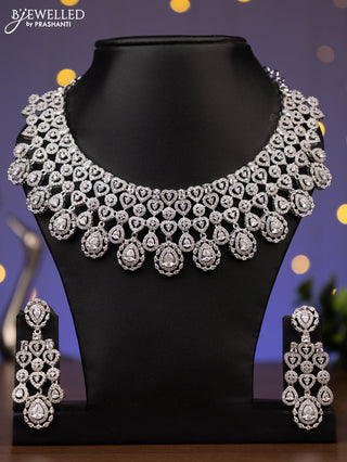 Zircon necklace with cz stones