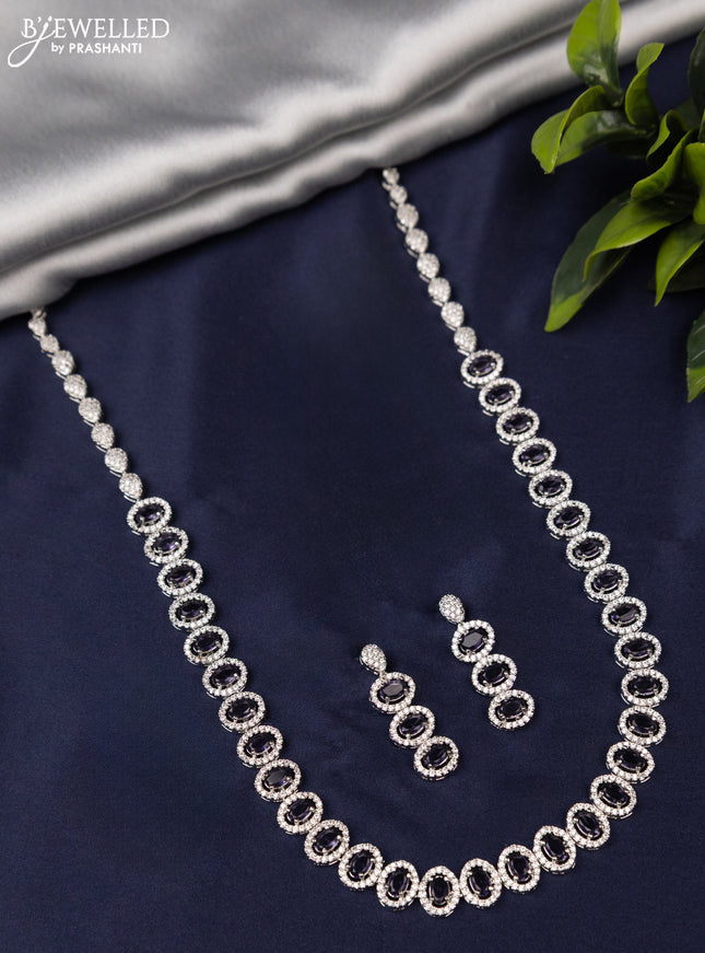 Zircon haaram with violet and cz stones