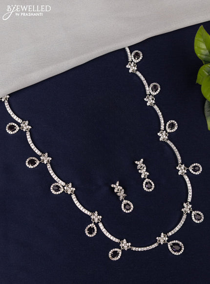 Zircon haaram with violet and cz stones