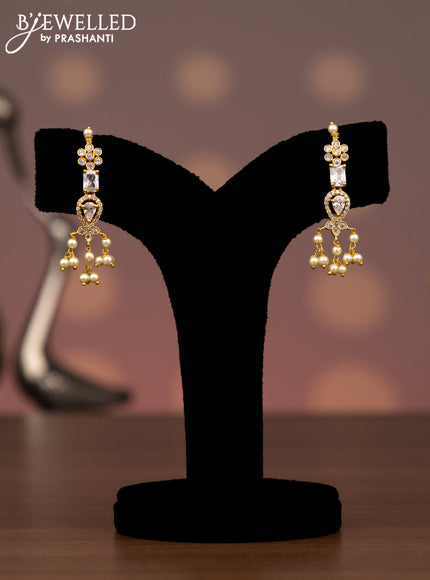 Antique guttapusalu necklace with cz stones and pearl hangings