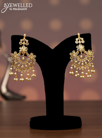 Antique guttapusalu necklace with cz stones and pearl hangings