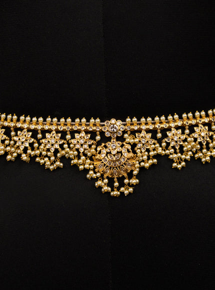 Antique guttapusalu bridal set with cz stones and pearl hangings