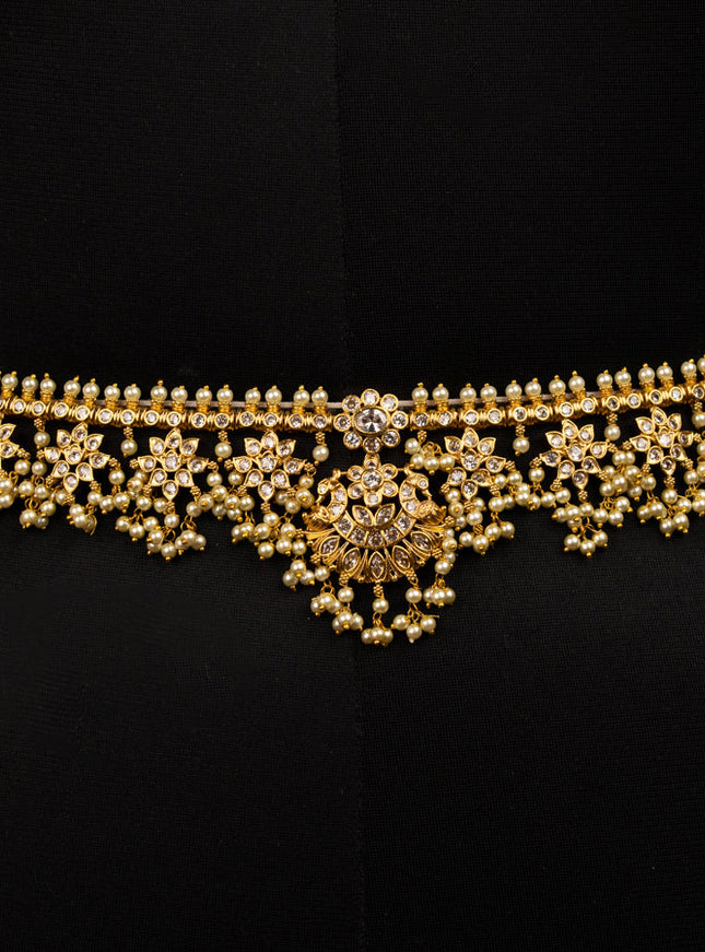 Antique guttapusalu bridal set with cz stones and pearl hangings