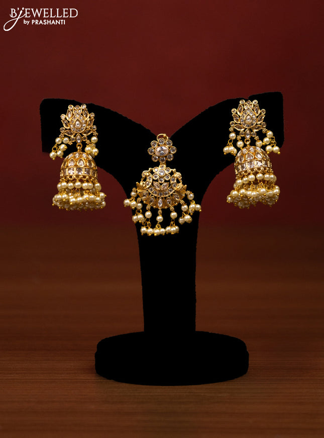 Antique guttapusalu bridal set with cz stones and pearl hangings