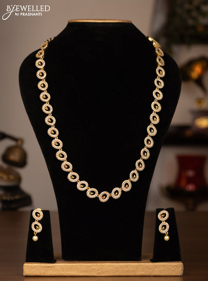 Antique haaram with kemp and cz stones