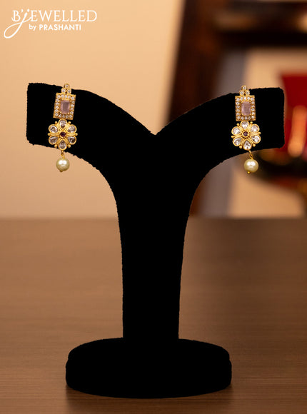 Antique haaram floral design with pink kemp & baby pink and cz stones