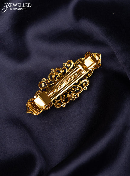 Antique hair clip medium size with kemp and cz stones