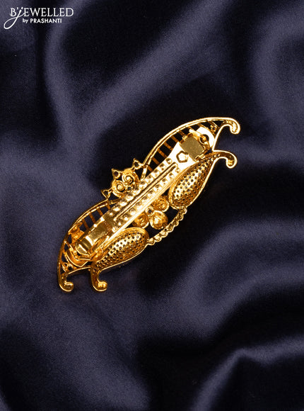 Antique hair clip medium size with kemp and cz stones