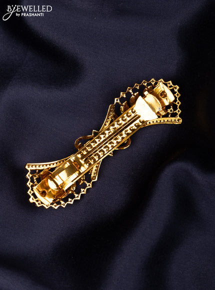 Antique hair clip medium size with kemp and cz stones