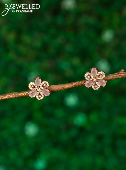 Antique earrings with baby pink and cz stones
