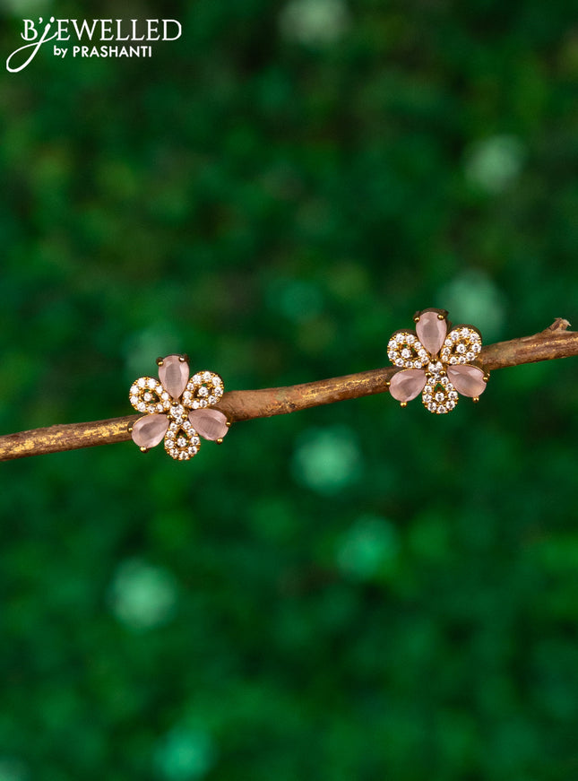 Antique earrings with baby pink and cz stones
