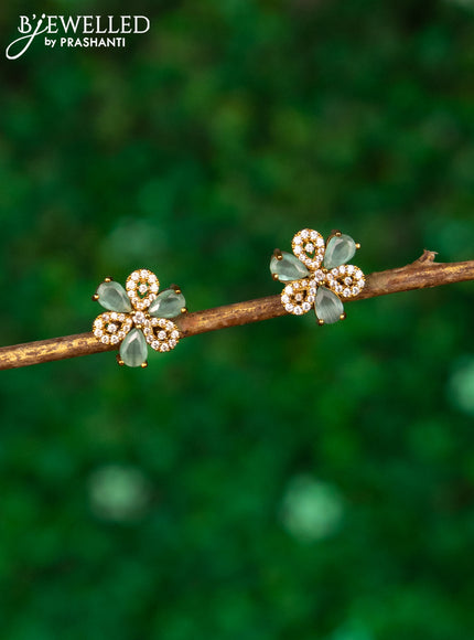 Antique earrings with mint green and cz stones