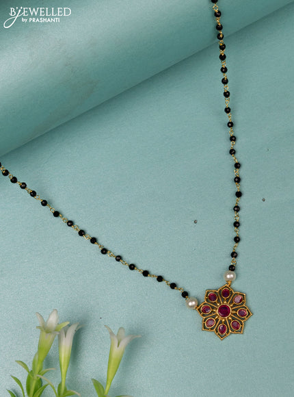 Mangalsutra with ruby stones without earrings