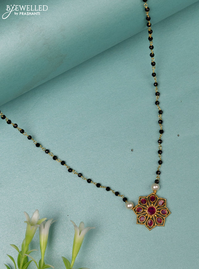 Mangalsutra with ruby stones without earrings