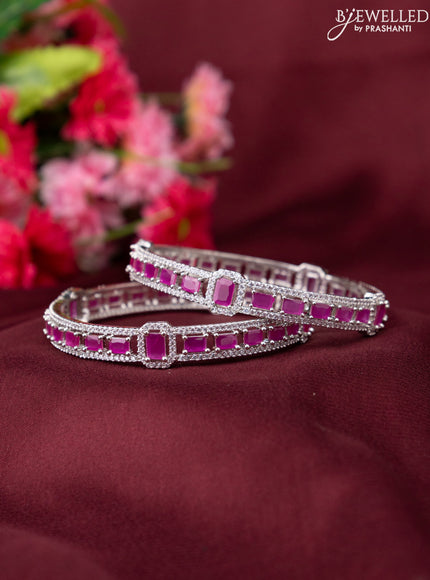 Zircon bangle with ruby and cz stones