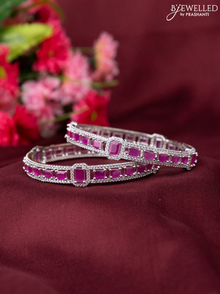 Zircon bangle with ruby and cz stones