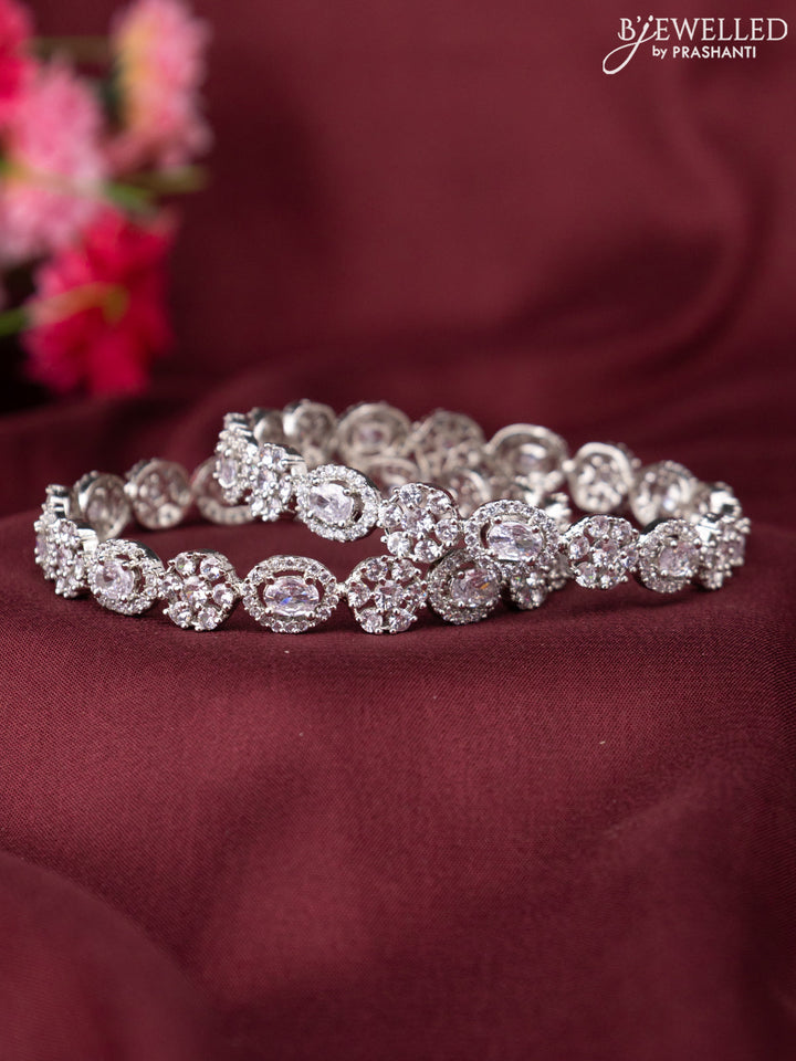 Zircon bangle with cz stones