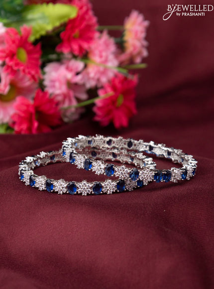Zircon bangle with sapphire and cz stones