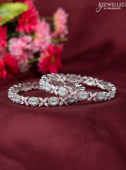 Zircon bangle with mint green and cz stones