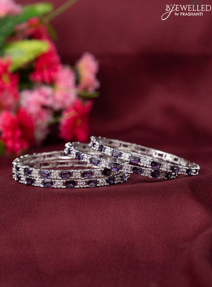 Zircon bangle with violet and cz stones