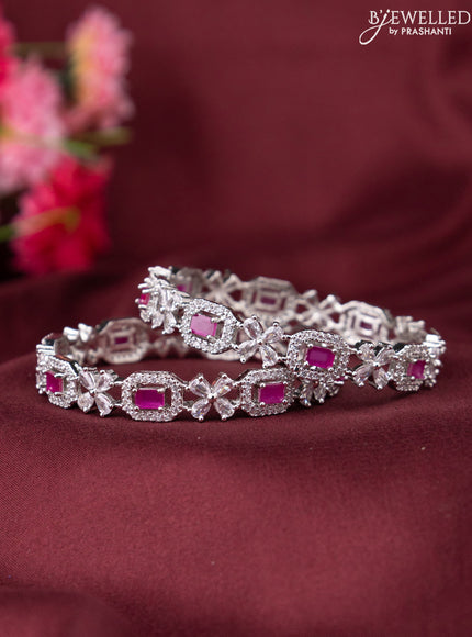Zircon bangle with ruby and cz stones