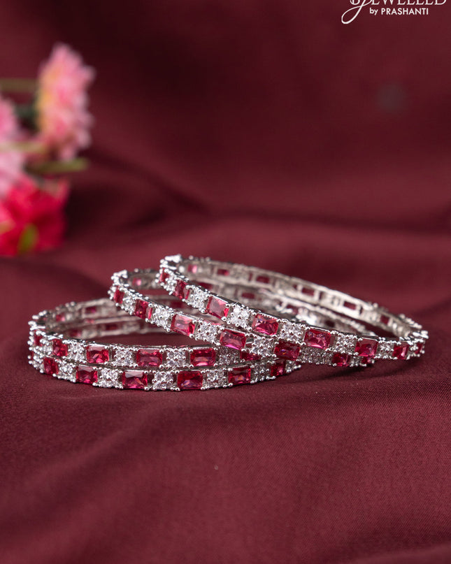 Zircon bangle with ruby and cz stones