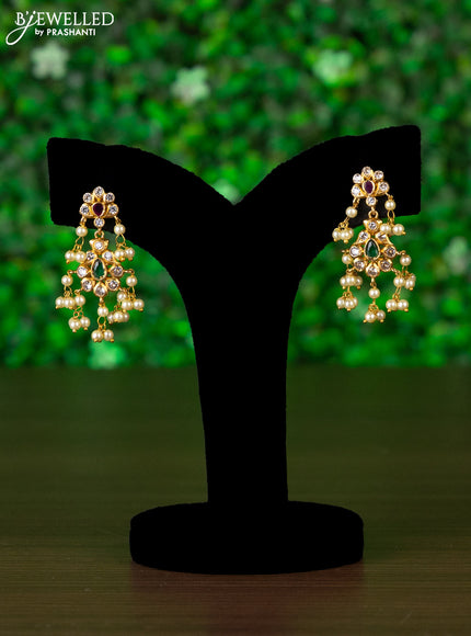 Antique choker with kemp & cz stones and pearl hangings