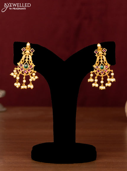 Antique guttapusalu necklace with kemp stones and pearl hangings