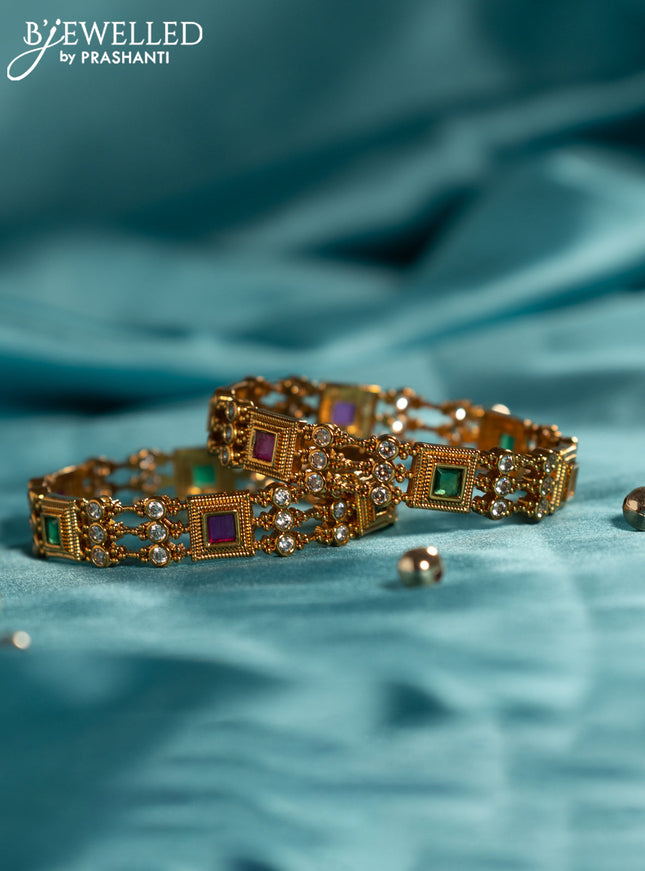 Antique bangles with kemp and cz stones