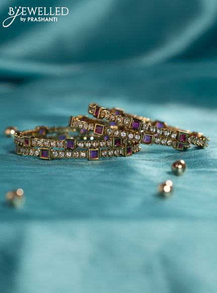 Antique bangles with ruby and cz stones