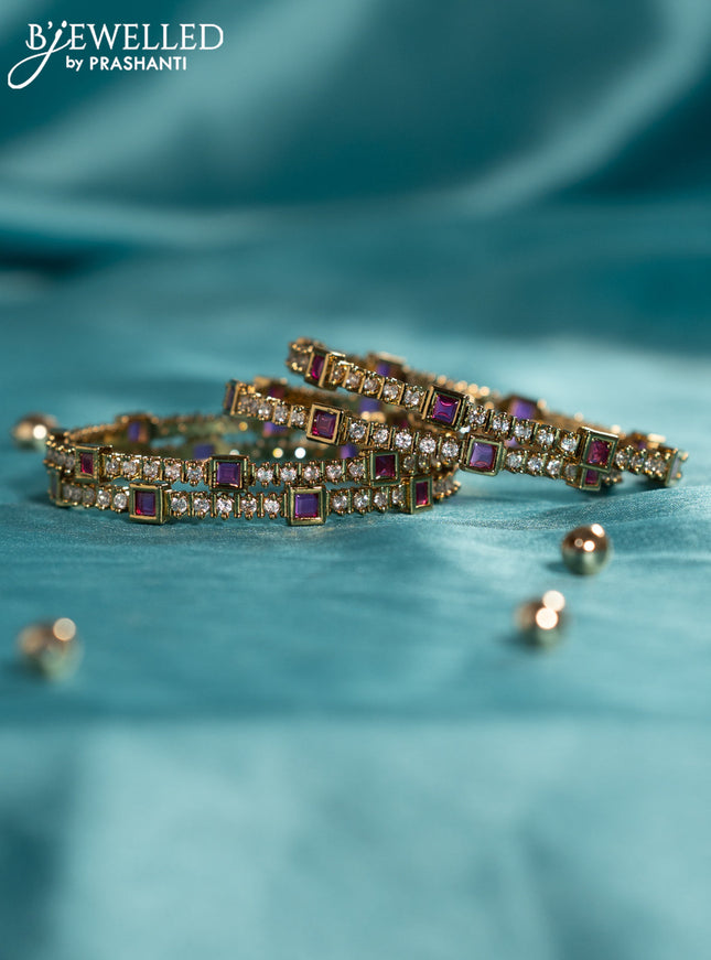 Antique bangles with ruby and cz stones