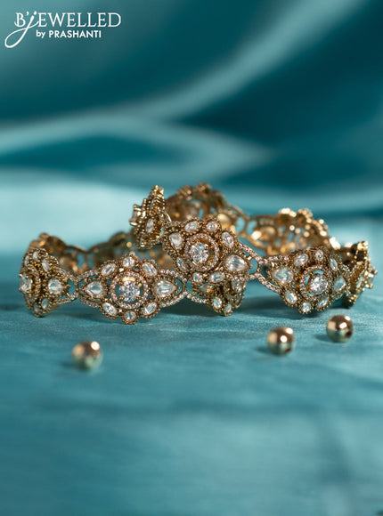 Antique bangles with kundan and cz stones