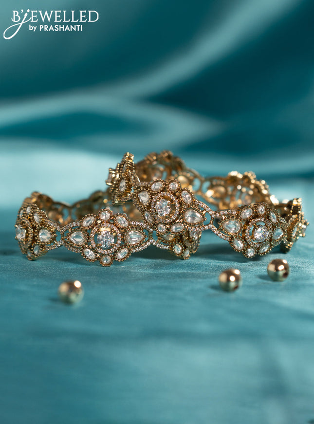 Antique bangles with kundan and cz stones