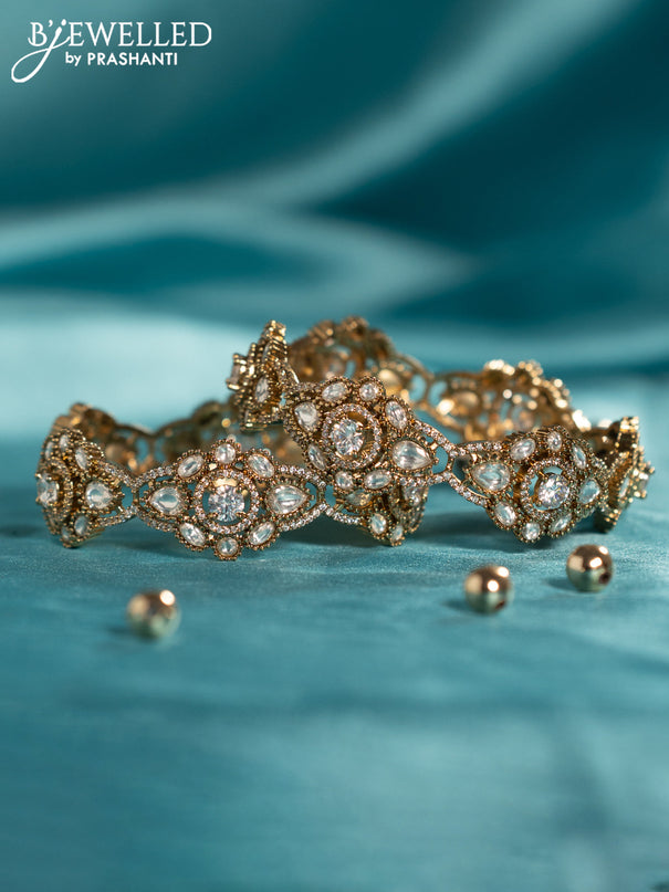 Antique bangles with kundan and cz stones