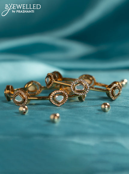 Antique bangles with kundan and cz stones