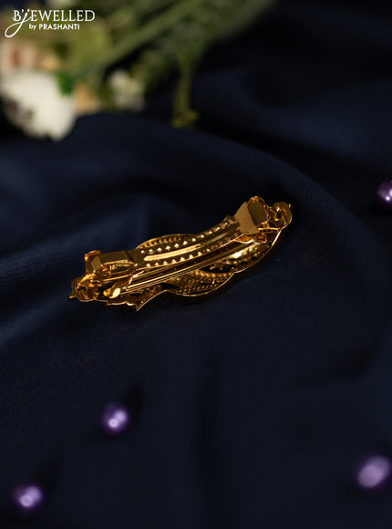 Antique hair clip medium size with kemp and cz stones