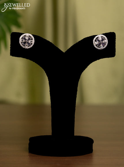 Zircon earrings with violet and cz stones