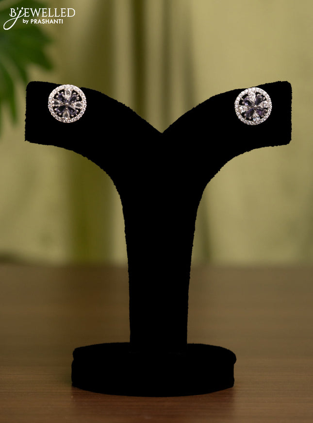 Zircon earrings with violet and cz stones