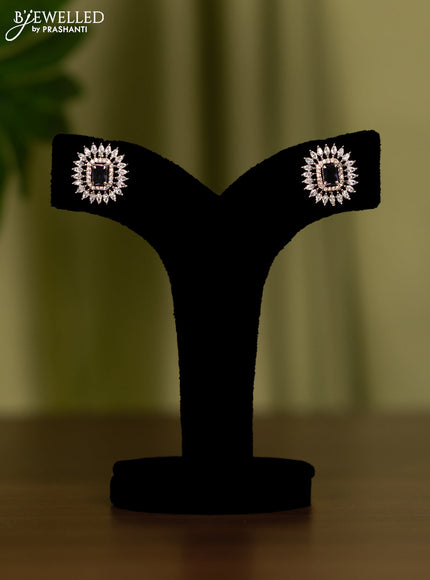 Zircon earrings with violet and cz stones