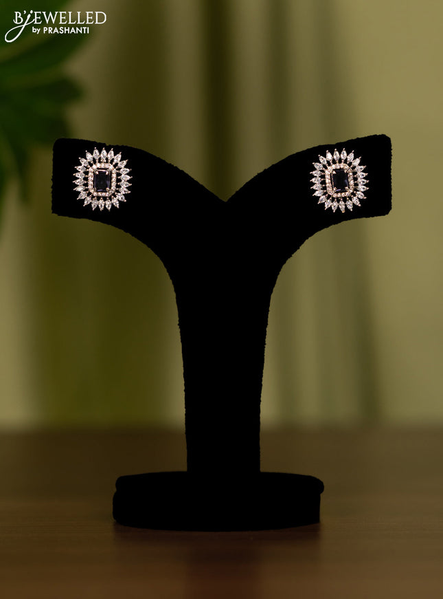 Zircon earrings with violet and cz stones