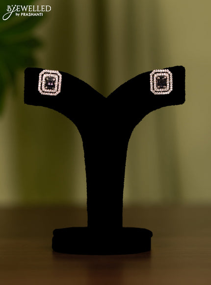 Zircon earrings with violet and cz stones