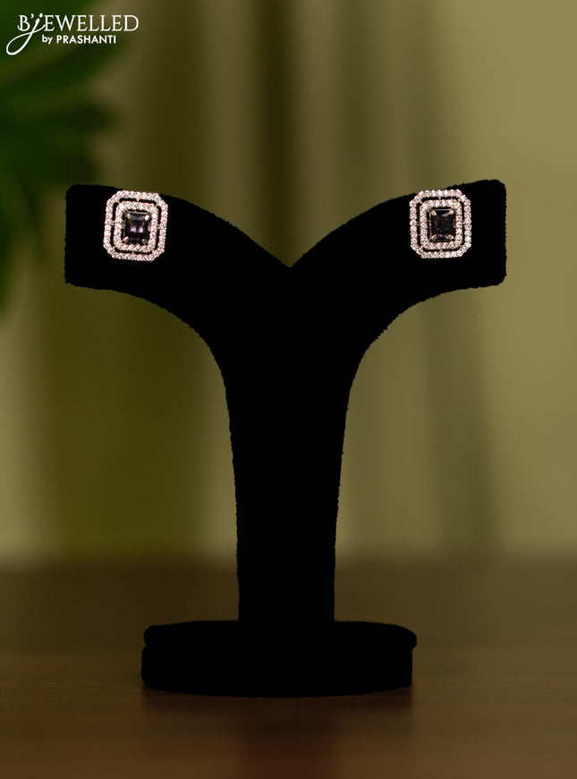 Zircon earrings with violet and cz stones