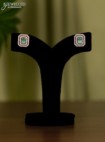 Zircon earrings with mint green and cz stones