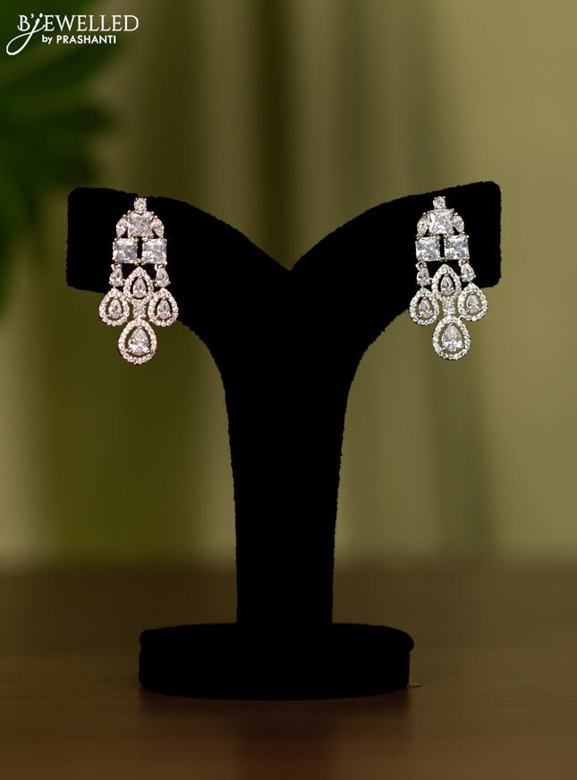 Zircon earrings with cz stones