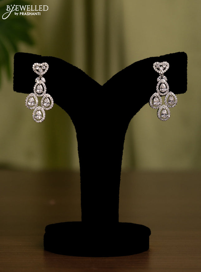 Zircon earrings with cz stones