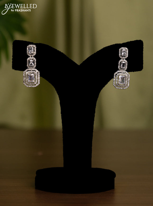 Zircon earrings with cz stones