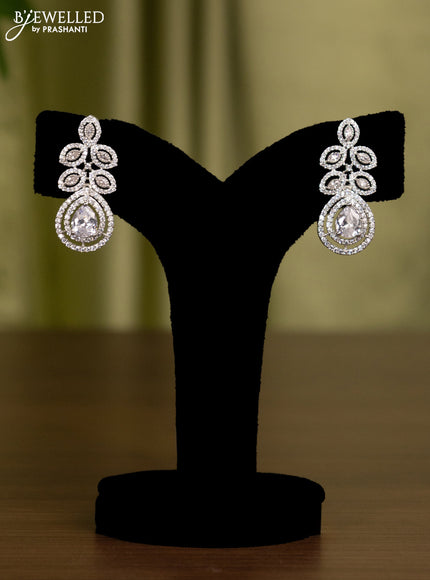 Zircon earrings with cz stones